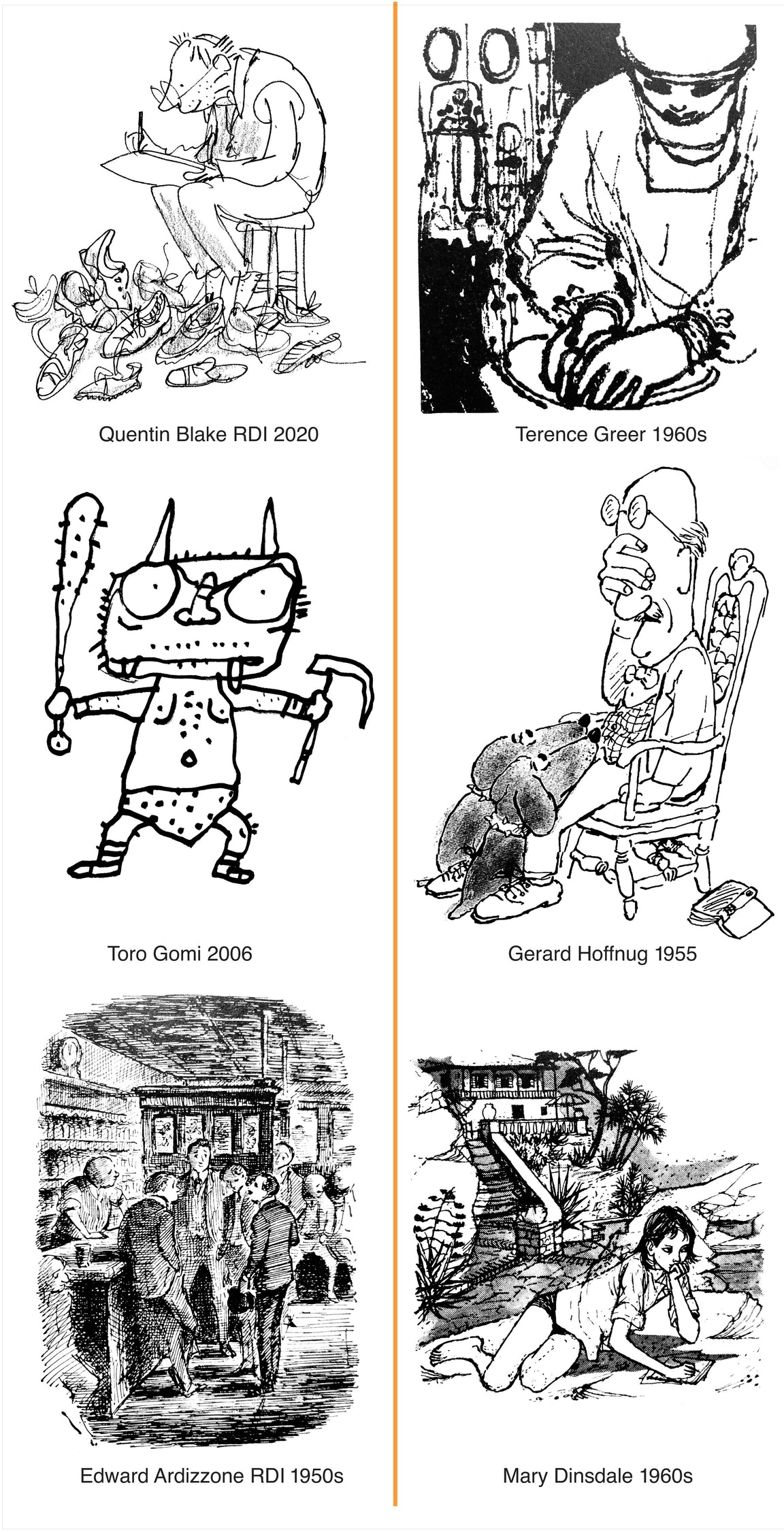 I never tire of looking at this work of these handcrafted geniuses, some long gone, and others still at their desks, unplugged, with nothing more than a pen, black ink, and a sheet of paper.